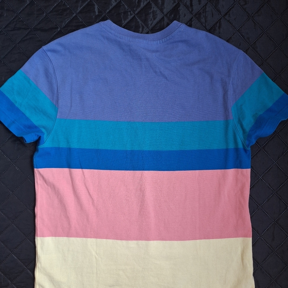 J.Crew Mens Rugby Crewneck Shirt Multistripe Short Sleeve M Medium 100% Cotton - Picture 7 of 7